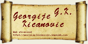 Georgije Kićanović vizit kartica